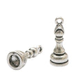 Dimensional Chess Bishop Metal Charms in Three Antique Finishes view 2