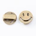 Round Smiley Face Slider Bead Jewelry Component in Four Finishes view 2