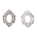 Ornate Oval Cabochon Setting In 2 Metal Finishes For Jewelry Making view 2