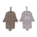 Dotted Hamsa Hand Charm in 2 Finishes for Jewelry Making view 2