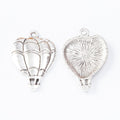 Paneled Balloon Metal Charms In Two Finishes For Jewelry Making view 2