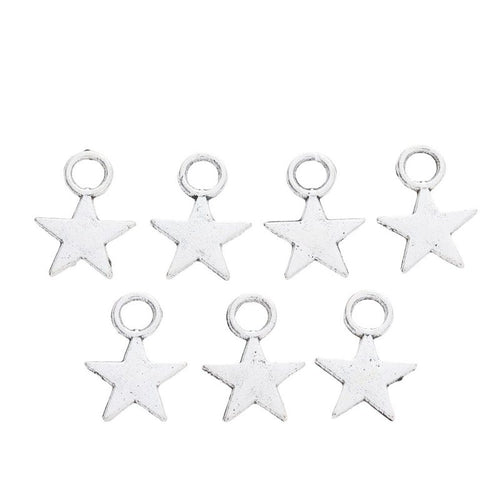 Close view showing the front and reverse details of the five point star charm