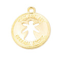 Round Special Angel Cutout Metal Charm in Three Finishes view 2
