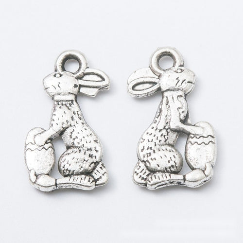 Seated Rabbit Charms showing front details and finish