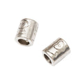 Love Engraved Barrel Large Hole Beads In Two Tones view 2