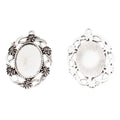 Ornate Oval Cabochon Pendant Settings in Two Antique Metal Finishes view 2