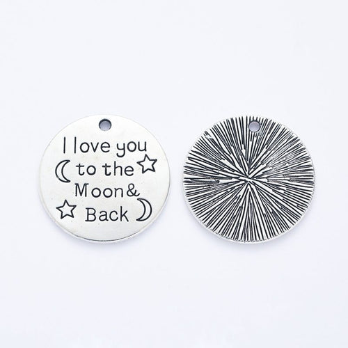 Additional front and reverse view of the message disc charm