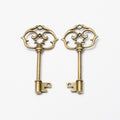 Floral Bow Key Metal Charms in Four Finishes for Jewelry Making view 2