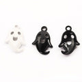 Glossy Ghost Charms In Black And White For Jewelry Making view 2