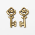 Scrollwork Heart Key Charms in Six Metal Finishes for Jewelry Making view 2