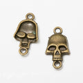 Skull Two Loop Connectors in 4 Metal Finish Options view 2