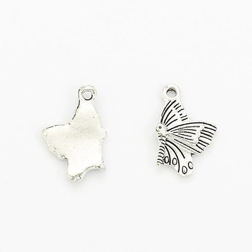 Front and reverse views of the side view butterfly charm