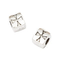 Cross Motif Square Large Hole Metal Beads in Two Finishes view 2