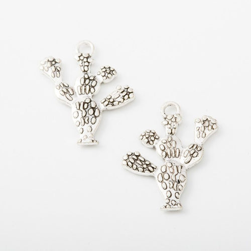Alternate image of cactus charm showing available finishes and form