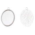 Oval Cabochon Pendant Setting with Engraved Border view 2