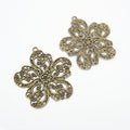Ornate Five Petal Flower Pendant Alloy Jewelry Making Component in 2 Finish Options view 2