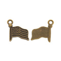 Waving Flag Vintage Metal Charm Pendant for Jewelry Making view 2
