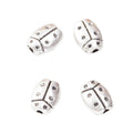Detailed Beetle Shape Metal Spacer Bead in Antique Silver Tone view 2