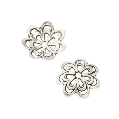 Openwork flower bead caps shown in product image 2