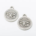 Eye of Horus Round Metal Charm in 3 Pictured Finishes view 2