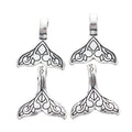 Two Loop Whale Tail Connector Charm in Textured Metal for Jewelry Making view 2
