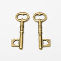 Heart Bow Skeleton Key Charm in Seven Metallic Finishes view 2