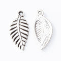 Veined Leaf Metal Charm in Three Metallic Finishes view 2