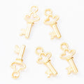 Small Ornate Key Charm in Seven Metal Finishes for Jewelry view 2