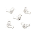 Small Engraved Bird Bead In Antique Silver Metal Finish view 2