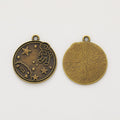 Astronaut and Planet Metal Charms in Two Antique Metal Finishes view 2