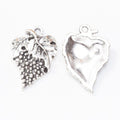 Grape Cluster And Leaf Metal Charm Pendant For Jewelry Making And Craft Projects view 2