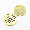 Heaven Memorial Quote Disc Metal Charm Pendant in 3 Finishes for DIY Jewelry view 2