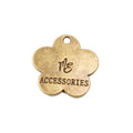 Flower Message Tag Charm In 4 Metal Finishes For Jewelry Making view 2