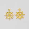Slim Ship Wheel Charm in 4 Metal Finishes for Jewelry Making view 2