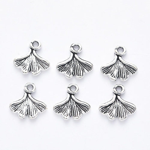 Alternate product view of ginkgo leaf charms on a white background