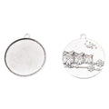 Owl Border Round Cabochon Setting Pendant Tray For Jewelry Making And Craft Projects view 2