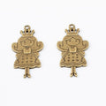 Crowned Princess Girl Charms in Antique Bronze and Silver view 2