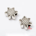 Floral And Leaf Large Hole Silver Tone Metal Beads view 2