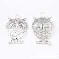 Large Layered Feather Owl Charm Metal Jewelry Making Pieces view 2
