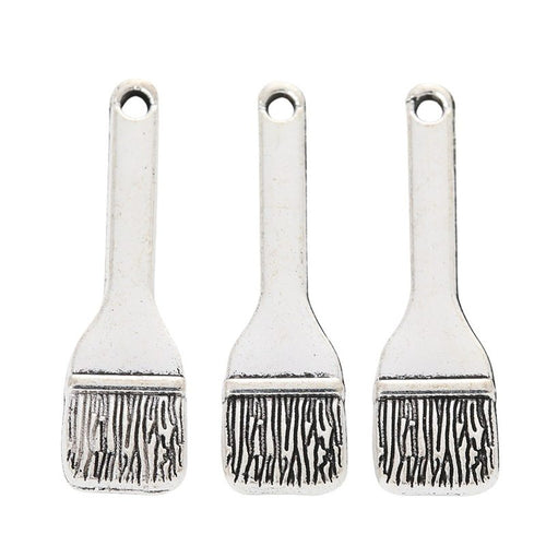 Antique Silver paintbrush charm shown in product image 2