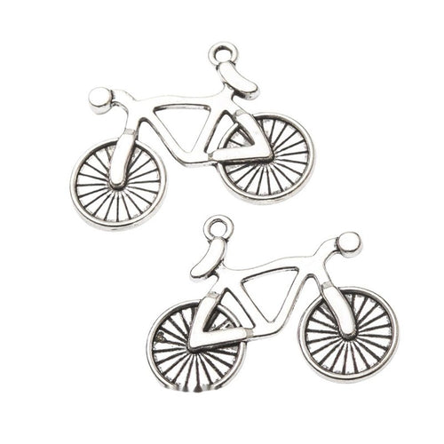 Front detail view of one pictured finish of bicycle charms