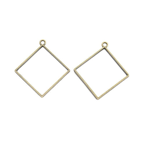 Diamond Frame metal charm shown in a second product arrangement