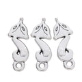 Two Loop Fox Metal Connector Charm in Textured Metal for Jewelry Making view 2