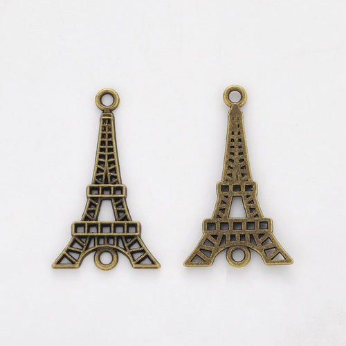 Eiffel Tower Charm front and reverse details on a white background