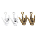 Rock Hand Gesture Metal Charm Pendant in 2 Finishes for DIY Jewelry view 2