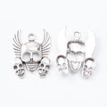 Vintage Winged Skull Charm in 2 Finishes for DIY Jewelry Making view 2
