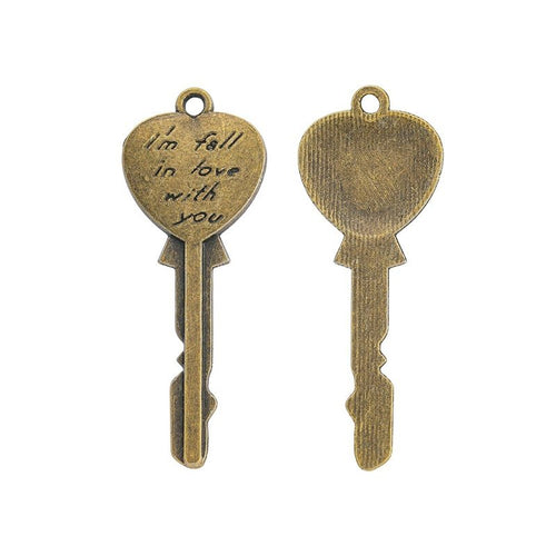 Heart Top Key Quote Charm pictured from the front