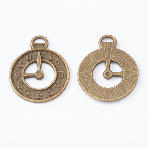 Front and reverse views of the open dial clock in one finish