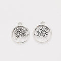 Double Tree of Life Round Charm in Antique Silver Finish view 2