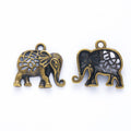 Floral Cutout Elephant Charm in Two Antique Finishes view 2